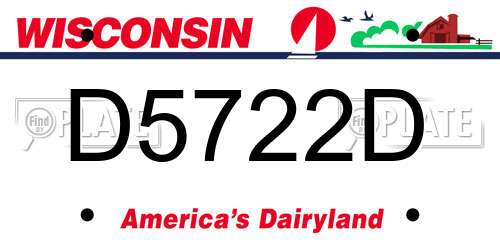 D5722D Wisconsin License Plate