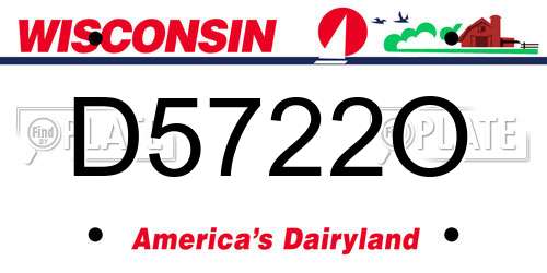 D5722O Wisconsin License Plate