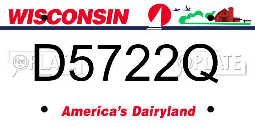 D5722Q Wisconsin License Plate