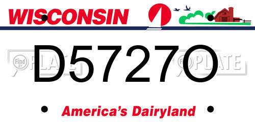 D5727O Wisconsin License Plate