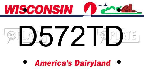 D572TD Wisconsin License Plate