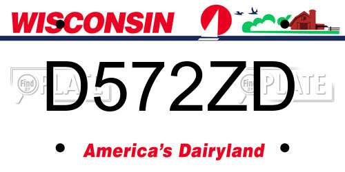 D572ZD Wisconsin License Plate