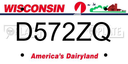 D572ZQ Wisconsin License Plate
