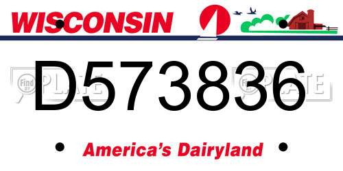 D573836 Wisconsin License Plate