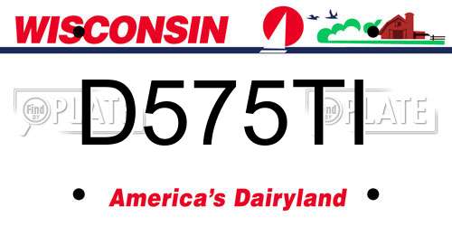D575TI Wisconsin License Plate