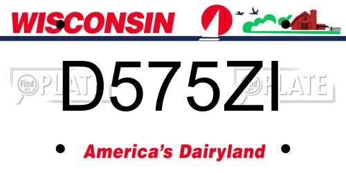 D575ZI Wisconsin License Plate