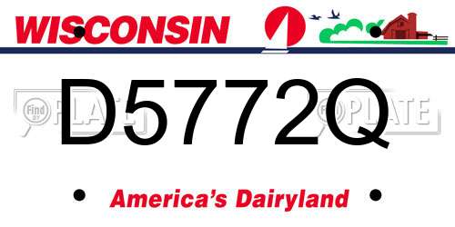 D5772Q Wisconsin License Plate