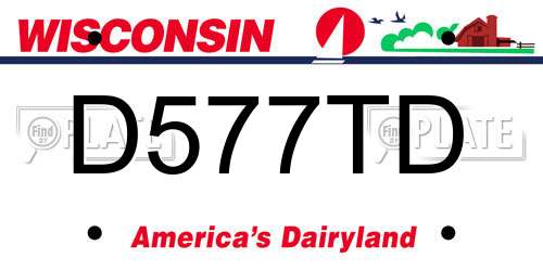 D577TD Wisconsin License Plate