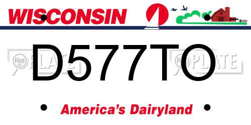 D577TO Wisconsin License Plate