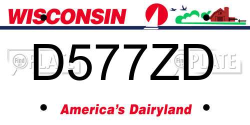 D577ZD Wisconsin License Plate