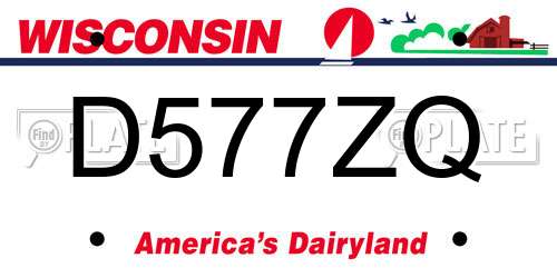 D577ZQ Wisconsin License Plate