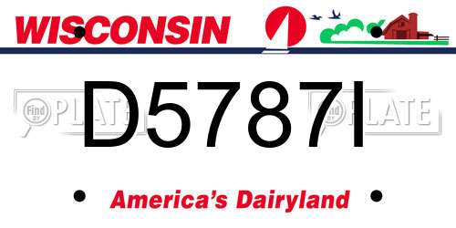 D5787I Wisconsin License Plate