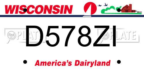 D578ZI Wisconsin License Plate
