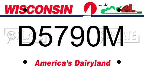 D5790M Wisconsin License Plate