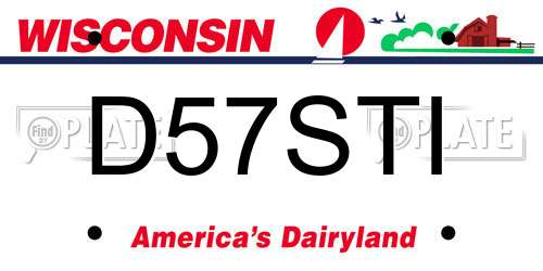 D57STI Wisconsin License Plate
