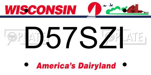 D57SZI Wisconsin License Plate