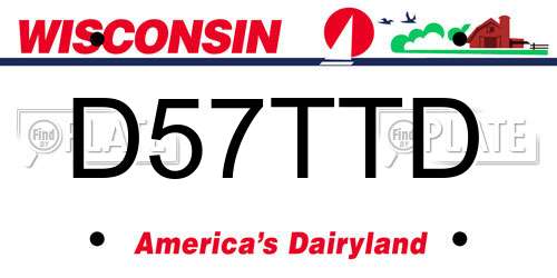 D57TTD Wisconsin License Plate