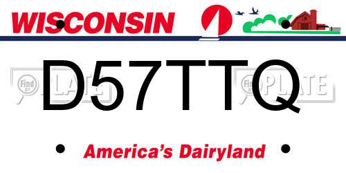 D57TTQ Wisconsin License Plate
