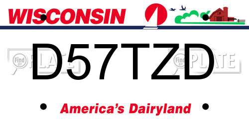 D57TZD Wisconsin License Plate