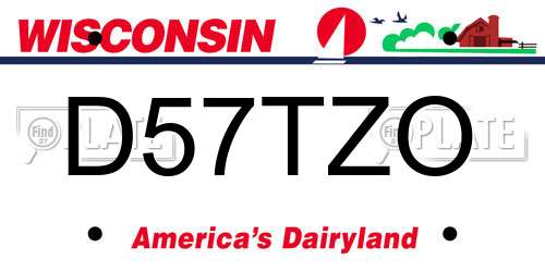 D57TZO Wisconsin License Plate