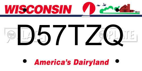 D57TZQ Wisconsin License Plate