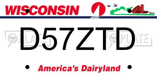 D57ZTD Wisconsin License Plate
