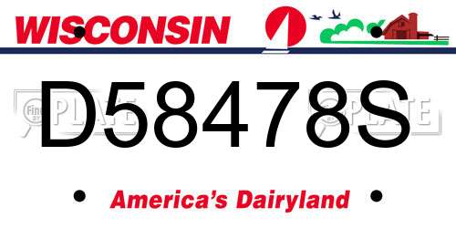 D58478S Wisconsin License Plate
