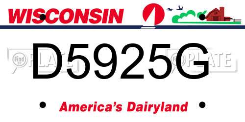 D5925G Wisconsin License Plate