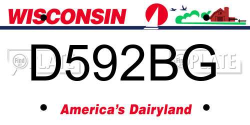 D592BG Wisconsin License Plate
