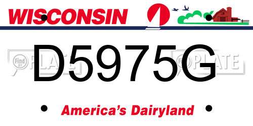 D5975G Wisconsin License Plate
