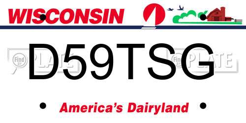 D59TSG Wisconsin License Plate