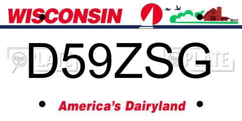 D59ZSG Wisconsin License Plate