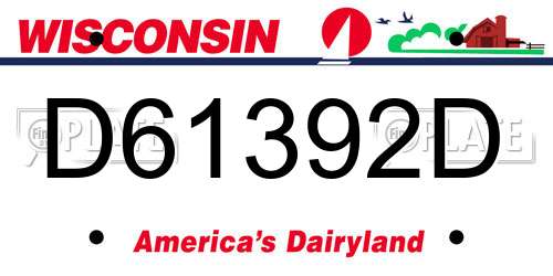 D61392D Wisconsin License Plate