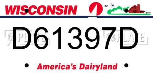 D61397D Wisconsin License Plate