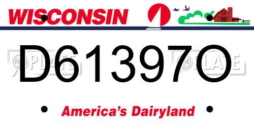 D61397O Wisconsin License Plate