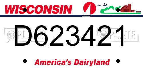 D623421 Wisconsin License Plate