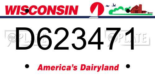 D623471 Wisconsin License Plate