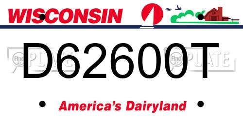 D62600T Wisconsin License Plate