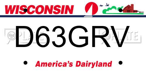 D63GRV Wisconsin License Plate