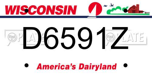 D6591Z Wisconsin License Plate