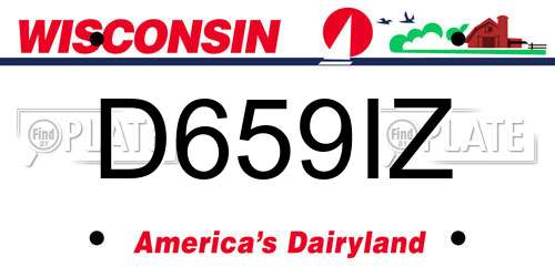 D659IZ Wisconsin License Plate