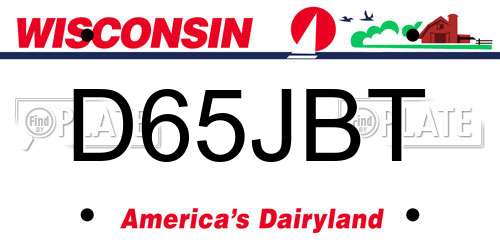 D65JBT Wisconsin License Plate