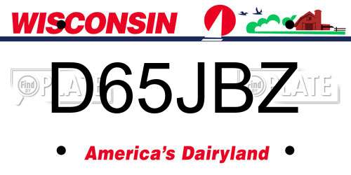 D65JBZ Wisconsin License Plate
