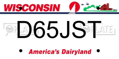D65JST Wisconsin License Plate