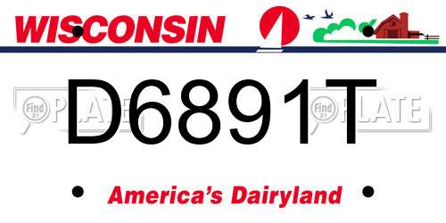 D6891T Wisconsin License Plate