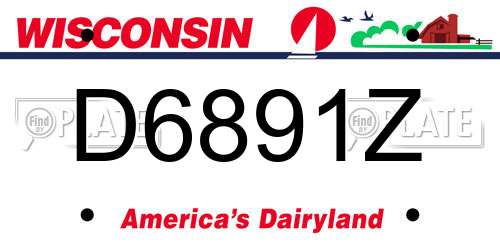 D6891Z Wisconsin License Plate