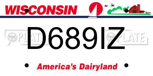 D689IZ Wisconsin License Plate