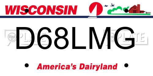 D68LMG Wisconsin License Plate