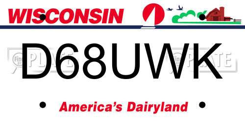D68UWK Wisconsin License Plate
