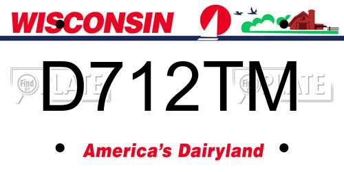 D712TM Wisconsin License Plate